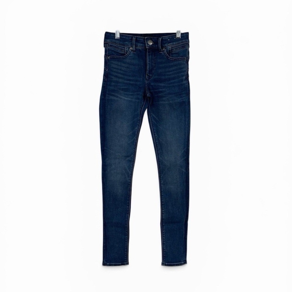 Express Denim Perfect Lift Mid Rise Ankle Legging Size 0‎ Regular Medium Wash